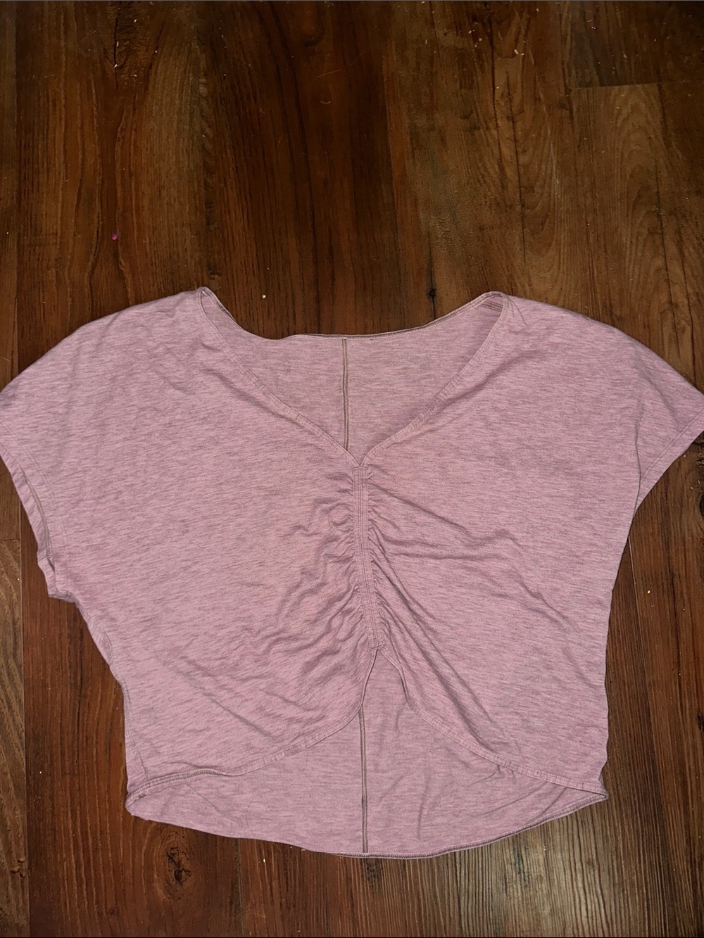lululemon athletica Dusty Pink Ruched Crop Tee